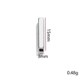 Polished silver rectangular 15mm tube bead for DIY jewelry making and beading - 15mmx3mm / Steel