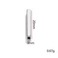 Silver rectangle DIY bead accessory 20x3mm hollow metal spacer for jewelry making - 20mm x 3mm / Steel