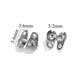Polished silver stainless steel bead clam covers for jewelry making 5.6mm x 3.6mm - Horizontal Opening 3.2 Spec (Steel Color)