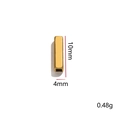Golden rectangular metal spacer beads for DIY jewelry with 10mm x 4mm dimensions - 10mm x 4mm / Gold