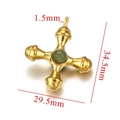 Pendente a croce dorato retrò con intarsio in pietra verde e design radiale curato - Avventurina Verde