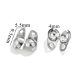 Polished silver stainless steel bead tip clasp for jewelry making, size 9.5mm by 5.5mm - Horizontal Opening 4.0 Spec (Steel Color)