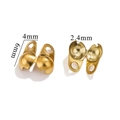 Golden stainless steel bead tips in open and closed states for DIY jewelry making 4mm - Horizontal Opening 2.4 Spec (Gold)