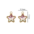 Colorful 11mm star pendant in gold stainless steel with iridescent faceted crystal - Small / Small-Colorful