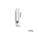 Polished silver rectangular spacer bead 15mm for DIY jewelry making and handmade crafts - 15mmx4mm / Steel