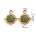 18K gold plated sun pendant with natural green stone for necklaces and earrings - Green Aventurine