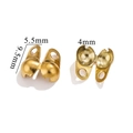 Golden 9.5mm stainless steel fold-over bead covers for DIY jewelry necklace making - Horizontal Opening 4.0 Spec (Gold)