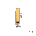 Polished golden rectangular hollow metal bead for DIY jewelry making, size 15mm x 5mm - 15mmx5mm / Gold