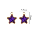 Pendente a stella in acciaio dorato con cristallo viola scuro, misura 9,5 mm per 11 mm - Piccolo - Blu Reale
