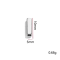 Polished silver rectangular hollow spacer bead for DIY jewelry, 10mm length - 10mm x 5mm / Steel