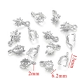 Stainless steel star charm pendant clasp for DIY jewelry making in silver finish - Starburst Style (1826-1) / Silver
