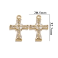 Exquisite 18K gold plated stainless steel cross pendant with white enamel and rhinestones - White Enamel Rhinestone Style (1749)