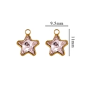 Pendaglio a stella con cristallo rosa in acciaio dorato, misura 9.5mm x 11mm - Piccolo-Rosa Chiaro
