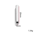Polished silver rectangular metal bead for DIY jewelry making, 20mm length, 1.34g - 20mmx5mm / Steel