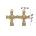 Gold-plated stainless steel cross pendant with mint green enamel and sparkling crystals - Green Enamel Rhinestone Style (1749)