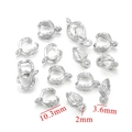 Silver stainless steel leaf pattern pendant pinch bail 10.3mm for DIY jewelry making - Realistic Leaf Style (1826-3) / Silver