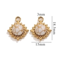 18K gold-plated sun pendant with white turquoise stone, 15mm width for jewelry DIY - Howlite