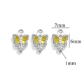 Yellow crystal butterfly pendant in stainless steel for DIY jewelry making 7mm x 6mm - Butterfly Connector / Yellow-Steel