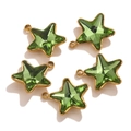 Set di cinque ciondoli a stella in cristallo verde con bordo dorato per gioielli fai da te - Grande-Verde