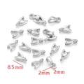 Silver stainless steel pinch bail for pendant necklaces, 8.5mm length with 2mm hole - Simple Smooth Style (1826-4) / Silver