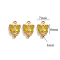 Golden stainless steel butterfly pendant with yellow gemstone for DIY jewelry making - Butterfly Connector / Yellow-Gold