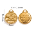 Μενταγιόν Τοξότης από ανοξείδωτο ατσάλι 18K με ανάγλυφο σχέδιο αστερισμού σε χρυσό - Τοξότης / Χρυσό