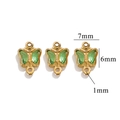 Golden stainless steel butterfly charm with green resin inlay for DIY jewelry design - Butterfly Connector / Green-Gold