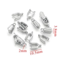 Polished stainless steel pendant pinch bails DIY necklace connector 10.5mm 11 pieces - Pinch Bail with Pins Style (1826-8) / Silver