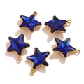 Set di cinque ciondoli a stella in cristallo sfaccettato blu scuro con cornice dorata per gioielli - Grande - Blu Reale
