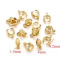 Golden leaf stainless steel jewelry clasp pendant connector for DIY necklace and earring - Leaf Vein Style (1826-2) / Gold