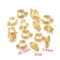 Golden stainless steel leaf-textured jewelry pendant bail connectors in 10.3mm size - Realistic Leaf Style (1826-3) / Gold
