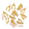 Polished gold stainless steel pinch bails for pendants, 14.5mm jewelry making components - Pin Type Bail Style (1826-7) / Gold