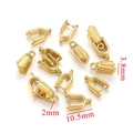 Golden stainless steel pinch bails for DIY jewelry making 10.5mm size pendants - Pinch Bail with Pins Style (1826-8) / Gold