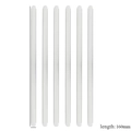 Detalle de seis barras metálicas de acero inoxidable pulido de 160mm para pulseras DIY - Ancho 3mm / Color acero