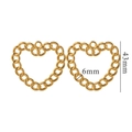 Detailansicht goldener herzförmiger Kettenohrringe mit 43 mm Höhe und 6 mm Breite - Herz-Gold