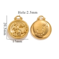 Μενταγιόν Σκορπιός από ανοξείδωτο ατσάλι 18K με ανάγλυφο ζώδιο και αστερισμό - Σκορπιός / Χρυσό