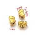 Gouden dubbele hartkraal met matte afwerking voor DIY sieraden maken 11.5mm - Dubbel Hart-Goud