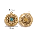 Vintage Goldener Sonnenstrahl-Anhänger mit Türkis-Inlay für DIY Schmuckset Design - Türkis