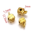 Goudmatte klavertje vier metalen kralen voor DIY sieraden met een gat van 3 mm - Klaver-Goud