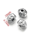 Gepolijste zilveren schedelbedels voor DIY sieraden, maat 10mm x 6,5mm kralenset - Schedel-Staal