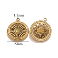Vintage goldener sonnenstrahl anhänger mit 15mm türkistein und diy metallbasis set - Achat