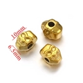 Gouden schedel kraal van titanium staal voor DIY sieraden, 10mm x 6,5mm - Schedel-Goud