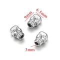 Zilveren schedel kralen van titaniumstaal voor DIY armbanden maat 9 mm bij 6,5 mm groot - Ronde Schedel-Staal