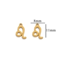 Pendentifs signe Lion dorés en acier inoxydable pour bijoux DIY 8mm par 11mm - Or Lion