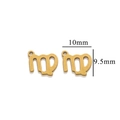 Gouden Maagd sterrenbeeld bedeltje van roestvrij staal voor sieraden, 10x9,5mm - Goud Maagd