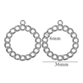 Paar polierte silberne 36mm runde NK-Kettenohrringe aus hochwertigem Edelstahl - Rund-Stahl