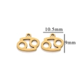 Gouden roestvrijstalen Kreeft sterrenbeeld bedeltjes voor DIY sieraden maken 10,5mm - Goud Kreeft
