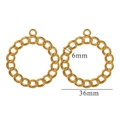Goldene 36mm Edelstahl Gliederkette Creolen Komponenten für DIY Schmuckherstellung - Rund-Gold