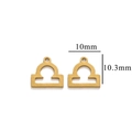 Gouden Weegschaal sterrenbeeld hanger voor DIY sieraden met 10mm x 10,3mm afmetingen - Goud Weegschaal