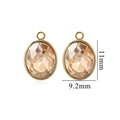 Oval faceted champagne crystal pendant with gold bezel and dimensions 11mm by 9.2mm - Small / Champagne (Small-2)